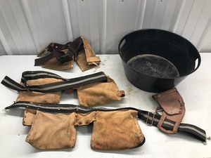 lot 116 image: 3 Tool Belts and aSmall Tub