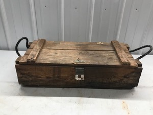 lot 266 image: Vintage Wooden Box with Misc.