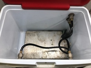 lot 278 image: CO2 Tank with CO2 in it - CO2 Keg A Miester with Coors & Schmidt Tappers & Pressure Gauges