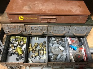 lot 282 image: 2 Parts Organizers - One has Brass Fittings & More & the Other is Empty