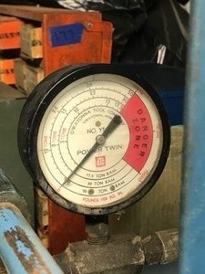 lot 4 image: 17.5 Ton Press - Bethlehem USA L OTC Power Twin - Owatonna Tool Co. - 2 Max Ram - Travel Model Y21-1 C