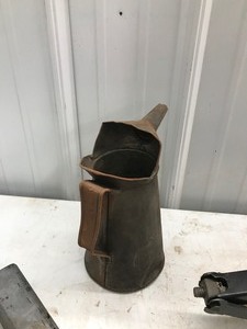 lot 373 image: Scissor Jack - Reese Tongue - Vintage 12 gallon Oil Pouring Container - 12v Battery Tester (Not tested)