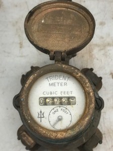 lot 383 image: Vintage Trident Brass Water Meter