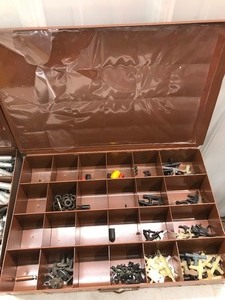 lot 525A image: 4 - Metal Parts Organizers with Hardware in Them