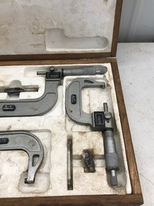 lot 551 image: Vintage micrometer with wood box