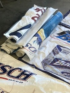 lot 666 image: Lot of beer banners-more than whats pictured