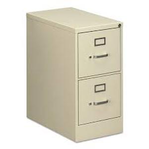 TWO-DRAWER ECONOMY VERTICAL FILE, 2 LETTER-SIZE FILE DRAWERS, PUTTY, 15 X 25 X 29