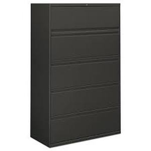 Alera Lateral File, 5 LegalLetterA4A5-Size File Drawers, Charcoal, 42 x 18.63 x 67.63 (HLF4267CC)