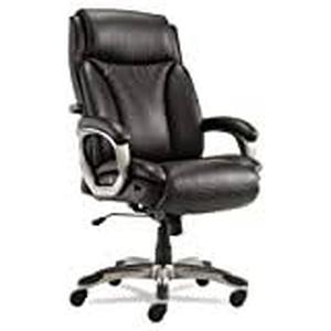 Alera Veon Series Executive High-Back Leather Chair, w Coil Spring Cushioning, Black