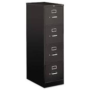 HON 510 Series Four-Drawer, Full-Suspension File, Letter, 52h x25d, Black