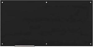 U Brands Black Glass Dry Erase Board, 70 x 47