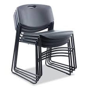 Alera Resin Stacking Chair, Supports Up to 275 lb, 18.50 Seat Height, Black Seat, Black Back, Black Base, 4Carton (CA671)