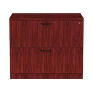 Alera Valencia Series Lateral File, 2 LegalLetter-Size File Drawers, Mahogany, 34 x 22.75 x 29.5-Some Damage-Locked-Missing Key