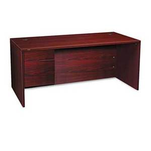 HON 10500 Series inchL inch Left 34-Height Pedestal Desk, 66 x 30 x 29-12, Mahogany