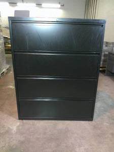 Alera Black 4 LegalLetter-Size File Drawers Lateral File Cabinets, 42 x 18.63 x 52.5 inch