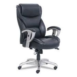 SertaPedic Black Seat and Back Emerson Big and Tall Task Chair with Silver Base, Supports up to 400 Pound