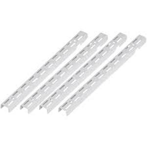 lot 44 image: Set of 4 ClosetMaid ShelfTrack 84 in. L White Standard Support Bracket Hang Tracks, Shelving Hardware 84 in