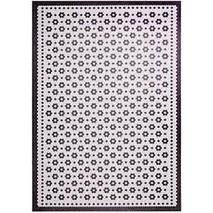 lot 87 image: StyleWell Vintage Tile BlackWhite 5 ft. x 7 ft. Vinyl Area Rug