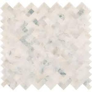 lot 107 image: Daltile Xpress Mosaix Peel N Stick Frost White 12 in. x 12 in. Marble Herringbone Mosaic Tile (Approx. 114.4 sq. ft.)