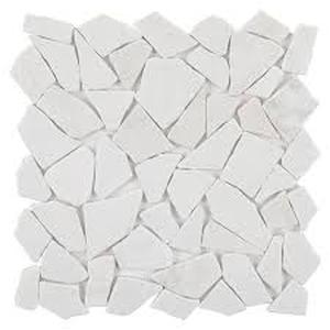 lot 128 image: Giorbello Tumbled Pebbles White 12 in. x 12 in. Marble Mosaic Tile (20 sq. ft.)
