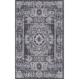 lot 89 image: Unique Loom Charcoal Timeworn Outdoor 5 ft. x 8 ft. Area Rug