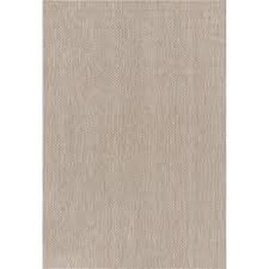 lot 92 image: Unique Loom Outdoor Solid Collection 6 x 9 Beige Rug