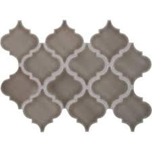 lot 140 image: MSI Dove Gray Arabesque 11 in. x 15 in. Glossy Ceramic Mesh-Mounted Mosaic Wall Tile (11.7 sq. ft)