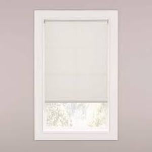 lot 197 image: StyleWell Cut-to-Size Off White Cordless Light Filtering Fabric Roller Shade 73.25 in. W x 72 in. L