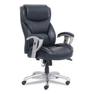 lot 227 image: SertaPedic Black Seat and Back Emerson Big and Tall Task Chair with Silver Base, Supports up to 400 Pound