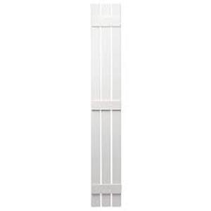 lot 232 image: Ply Gem 13 in. x 55 in. Polypropylene 3-Board Open Board and Batten Shutters Pair in White