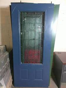 lot 180 image: 79 x 35 12 Exterior Store Display Sales Doors(No Hinge or Knob Dilled)-Blue