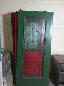 lot 181 image: 79 x 35 12 Exterior Store Display Sales Doors(No Hinge or Knob Dilled)  Some Signs of Wear-Green