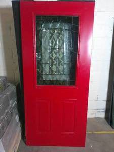 lot 182 image: 79 x 35 12 Exterior Store Display Sales Doors(No Hinge or Knob Dilled)-Red