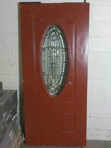 lot 189 image: 79 x 35 12 Exterior Store Display Sales Doors(No Hinge or Knob Dilled)-Brick Red