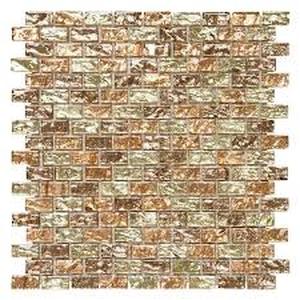 lot 257 image: Jeffery Court Infusion Gold Metallic 11.875 in. x 11.375 in. Interlocking Brick Glass Mosaic Tile (9.38 sq. ft)