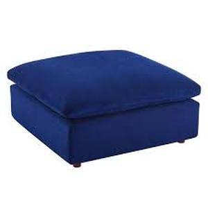 lot 275 image: Modway Commix Navy Down Filled Overstuffed Performance Velvet Ottoman Navy