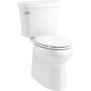 lot 288 image: Kohler Gleam 2-Piece Chair Height 1.28 GPF Single Flush Elongated Toilet in White-Distressed Package