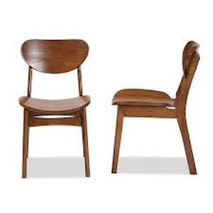 lot 271 image: Braxton Studio Katya Walnut Brown Dining Chair (Set of 2)