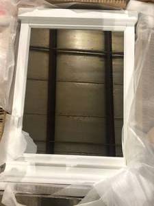 Home Decorators Collection Naples 24 in. W x 32 in. H Rectangular Wood Framed Wall Bathroom Vanity Mirror in White   Customer Returns See Pictures
