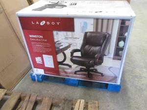 lot 107 image: La-Z-Boy Winston Ergonomic Faux Lea...