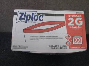 lot 165 image: Ziploc Storage Bags, 2 Gallon, 100 ...