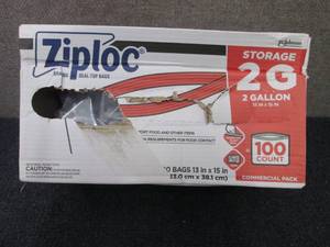 lot 166 image: Ziploc Storage Bags, 2 Gallon, Bags...