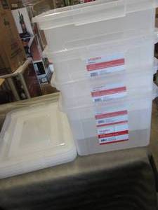 lot 167 image: Staples Hanging File Box, Snap Lid,...