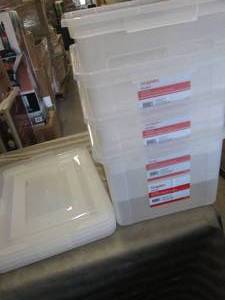 lot 168 image: Staples Hanging File Box, Snap Lid,...