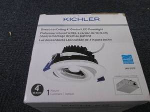 lot 191 image: Kichler 1-LT 4 Round Gimbal LED Do...