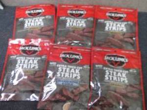 lot 287 image: 6- 3 oz Jack Links Steak Strips...