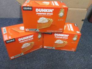 lot 317 image: 3- 10 ct Dunkin Pumpkin Spice Kcup...