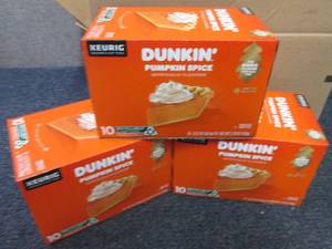 lot 319 image: 3- 10 ct Dunkin Pumpkin Spice Kcup...