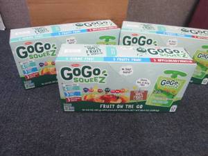 lot 334 image: 3-12 pks GoGo Squeez Fruit on th Go...