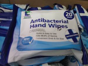 lot 338 image: 24- 20 ct pks Antibacterial Hand Wi...